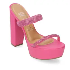 VIZZANO - Sandalia Taco Plataforma EcoCuero Rosado