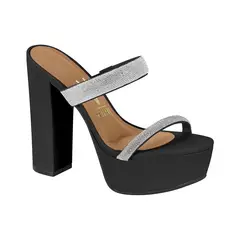 VIZZANO - Sandalia Taco Plataforma EcoCuero Negro
