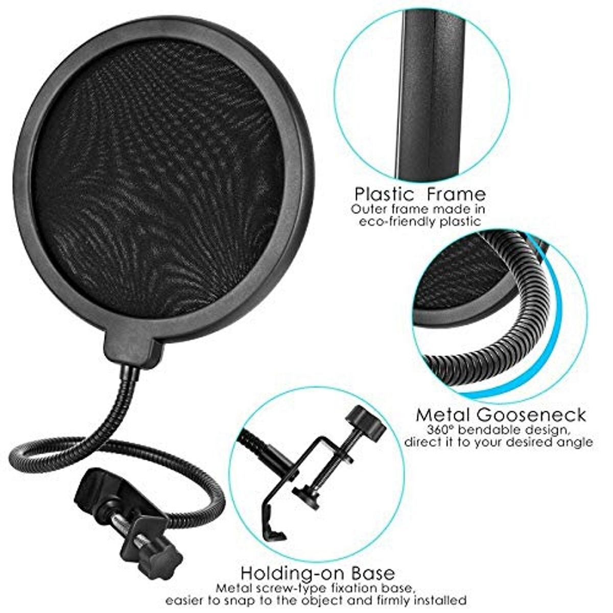 EDWINAYY - Kit Profesional Brazo Microfono Antipop Soporte Ara?a Studio