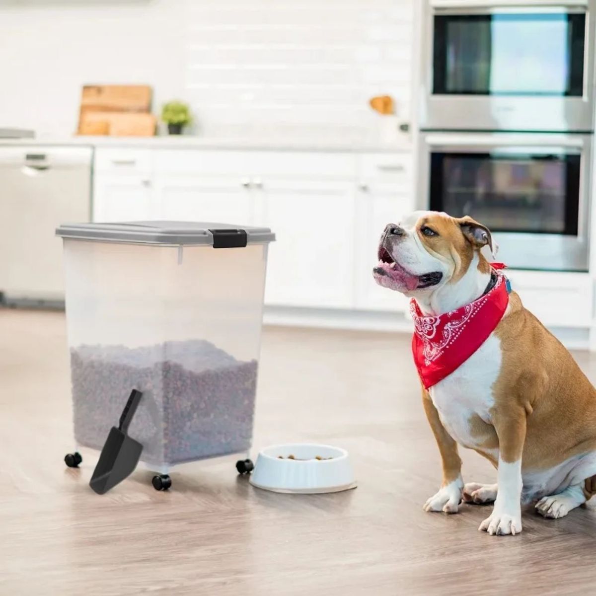 SANTU HOME & DECO - Contenedor Hermético Con Ruedas Para Alimentos 15 kg
