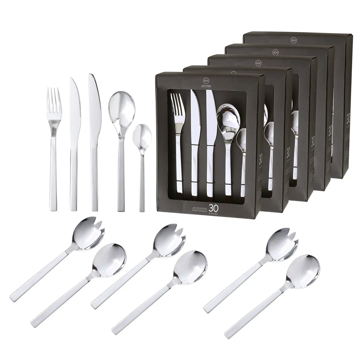ARTHOME - Set Cuchilleria Arthome 156 Piezas Acero Inoxidable CUC22
