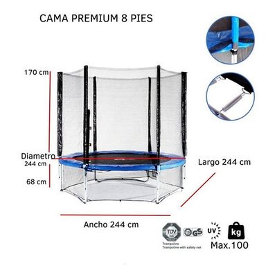 Imagen 2 del producto Cama Elastica 8 Pies Premium 2.44 Mts