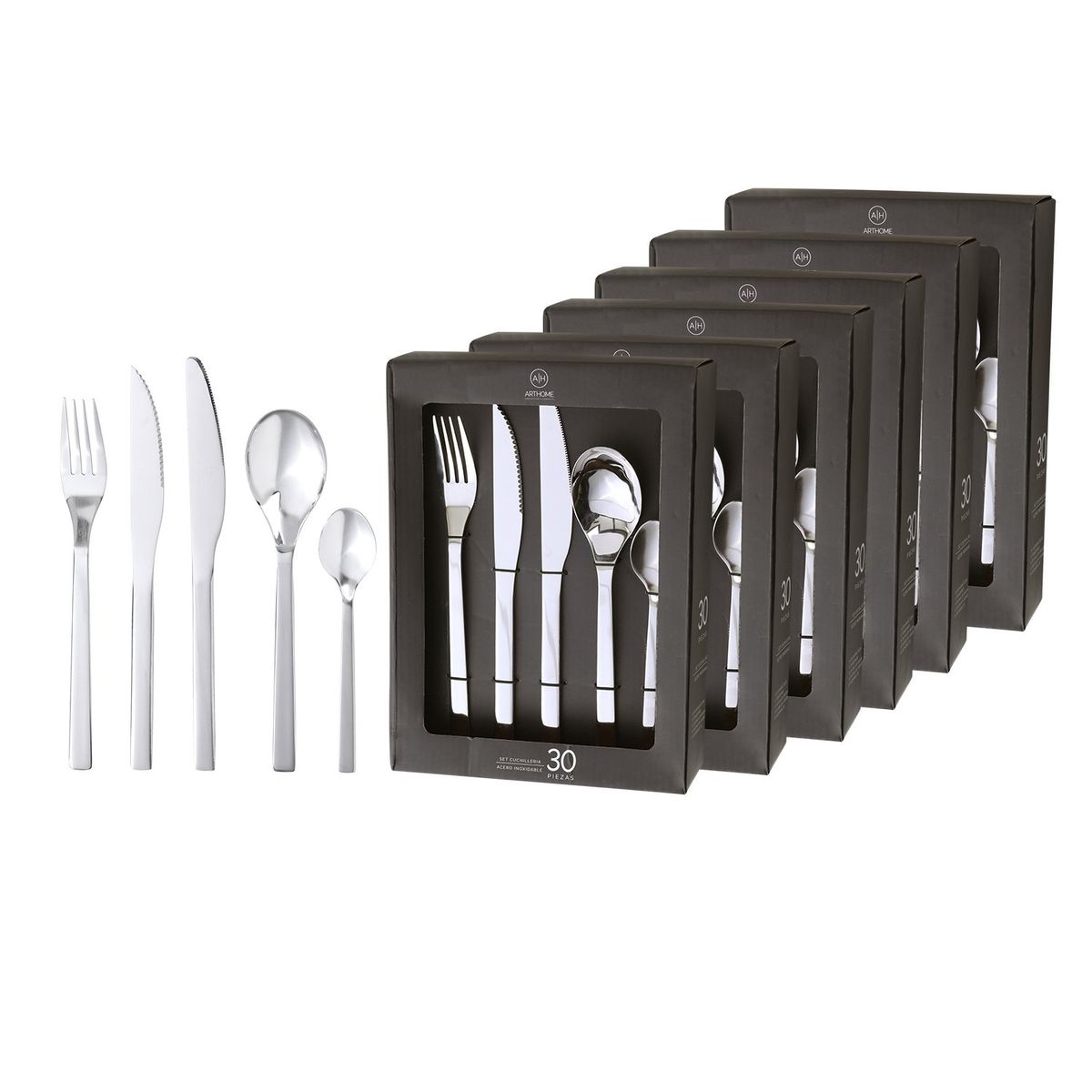 ARTHOME - Set Cuchilleria Arthome 180 Piezas Acero Inoxidable CUC23