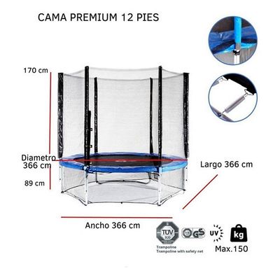 Imagen 2 del producto Cama Elastica 12 Pies Premium 3.66 Mts