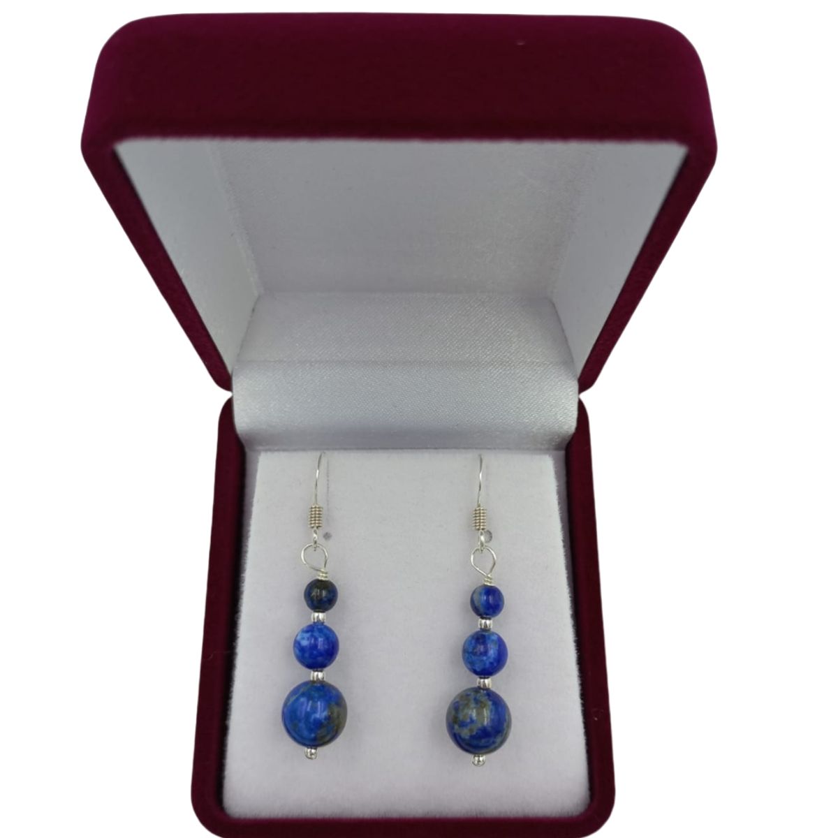 GENERICO - Aros Lapislázuli largos  Plata 925