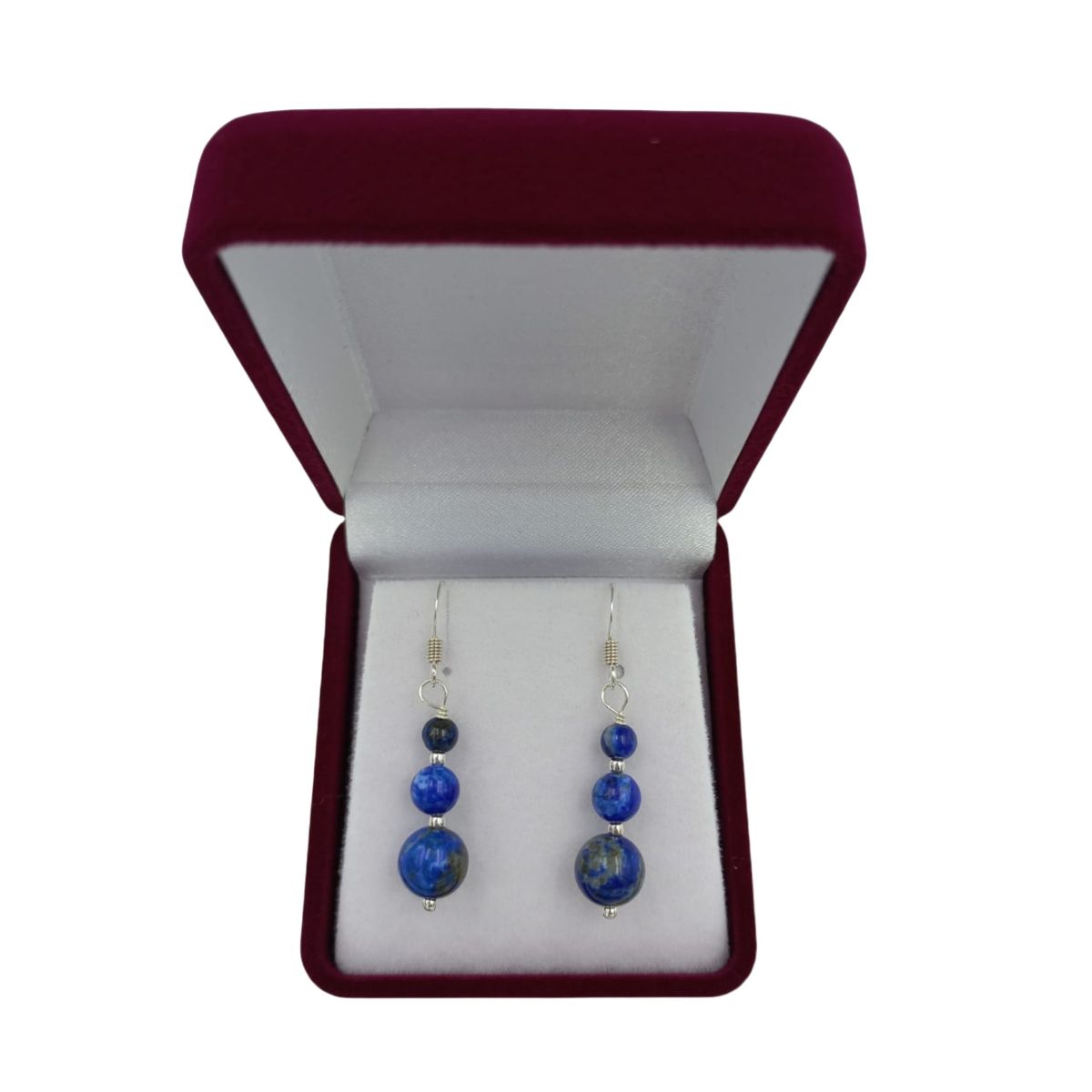 GENERICO - Aros Lapislázuli largos  Plata 925