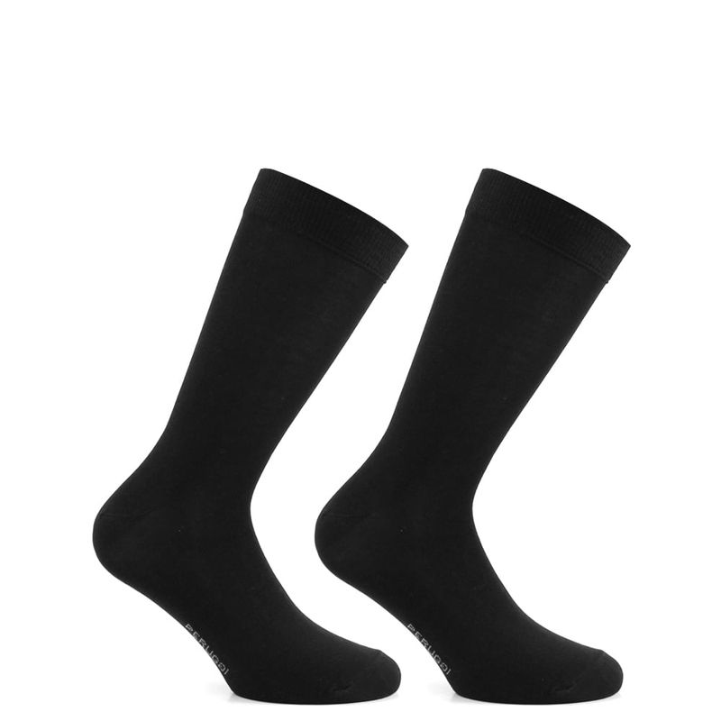 PERUGGI - Calcetín Hilo Largo Americano Bi-Pack Negro PERUGGI