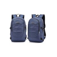 Mochila Notebook De Gran Capacidad Con Cargador Usb Azul