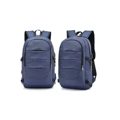 GENERICO - Mochila Notebook De Gran Capacidad Con Cargador Usb Azul