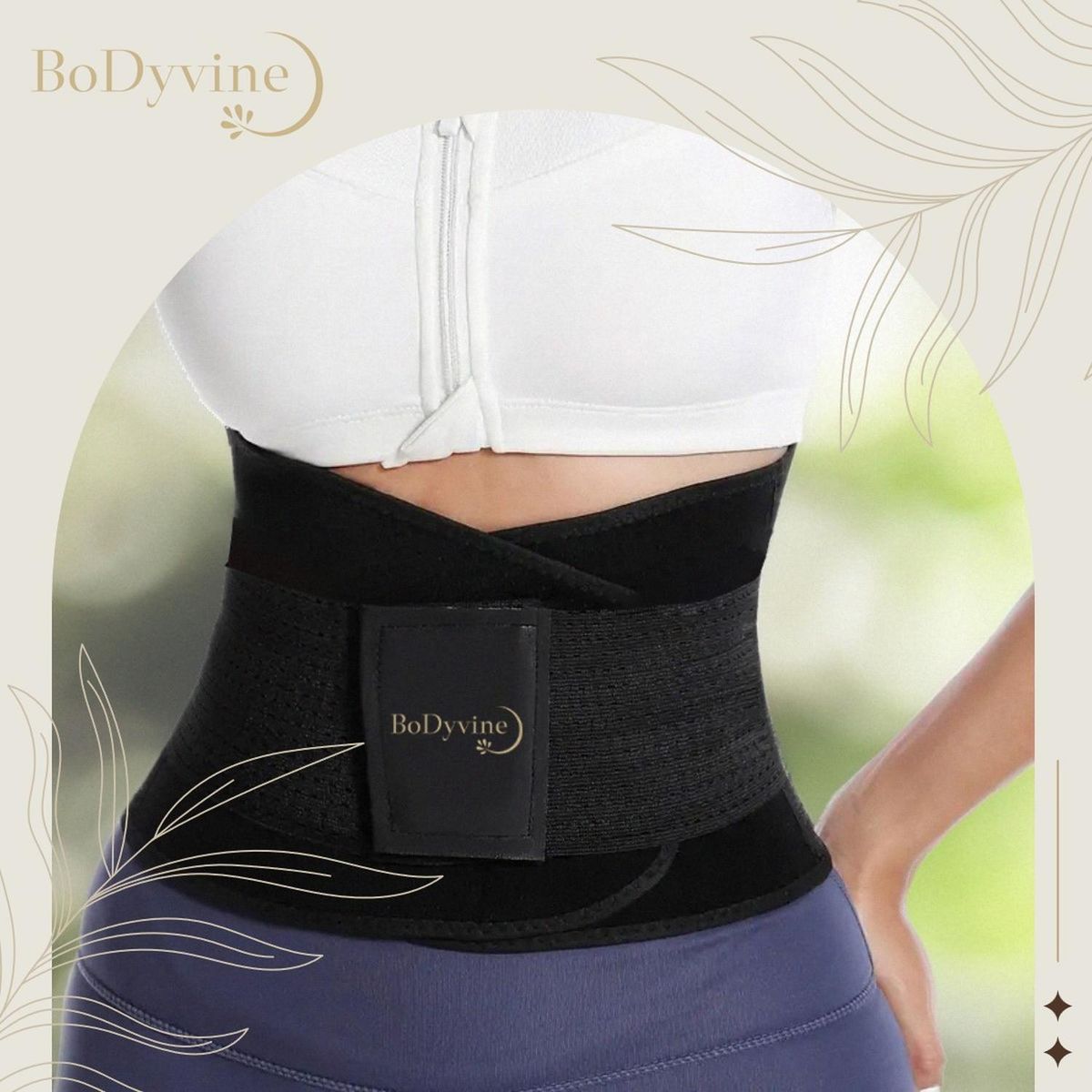 BODYVINE - Faja Cinturilla Reductora Reloj de Arena BoDyvine Ajustable - Negro