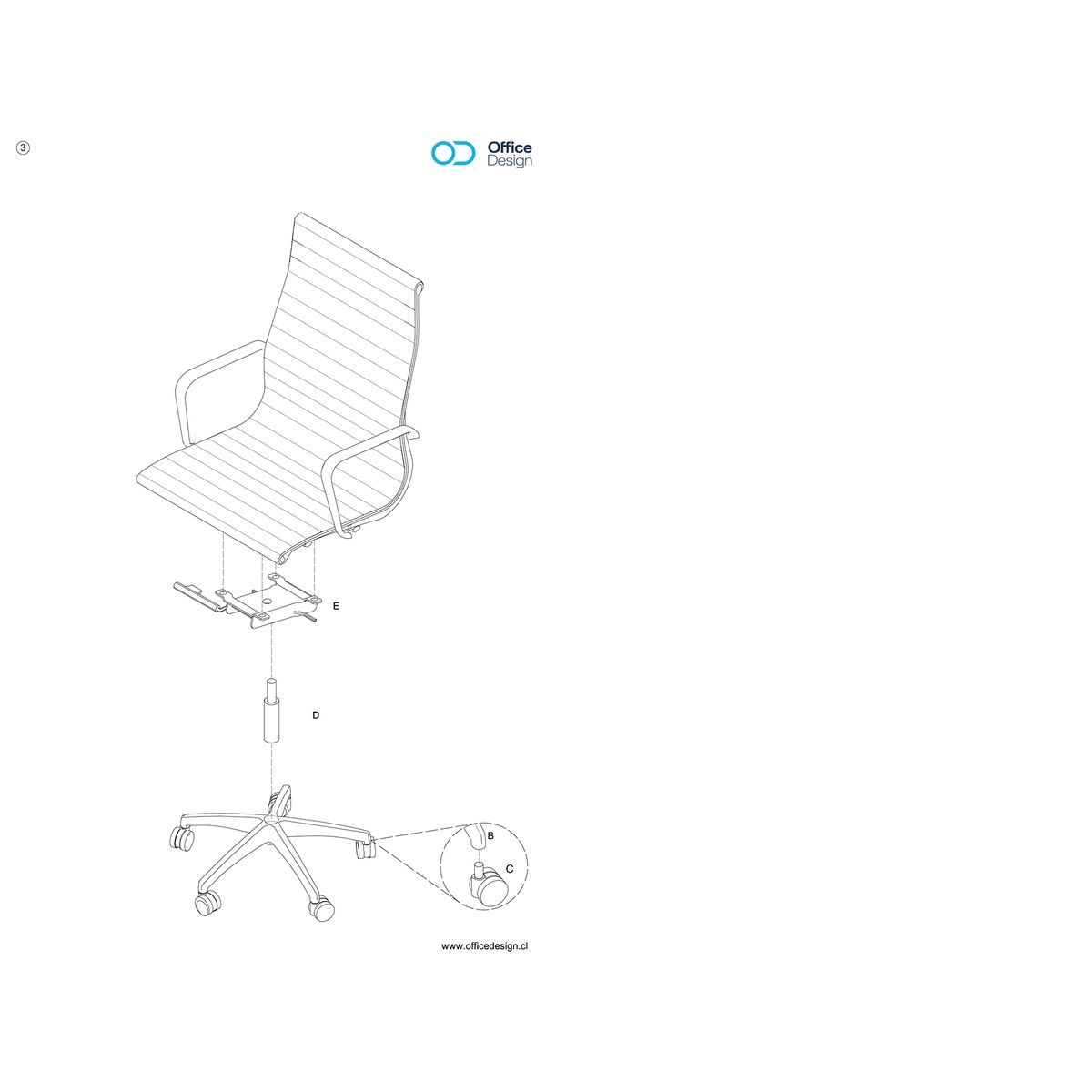 GENERICO - Silla de Oficina Elegant Blanca