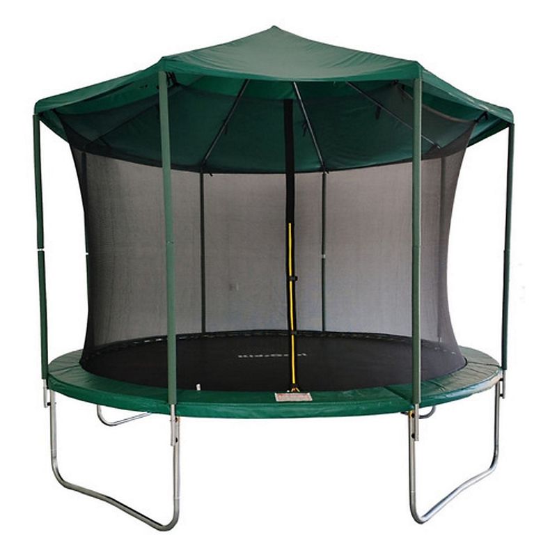 KIDSCOOL - CAMA ELÁSTICA CON TECHO 12 PIES VERDE - HI12FT-4W8P.