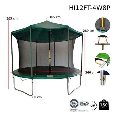 Imagen 2 del producto Cama Elastica Con Techo 12 Pies Verde