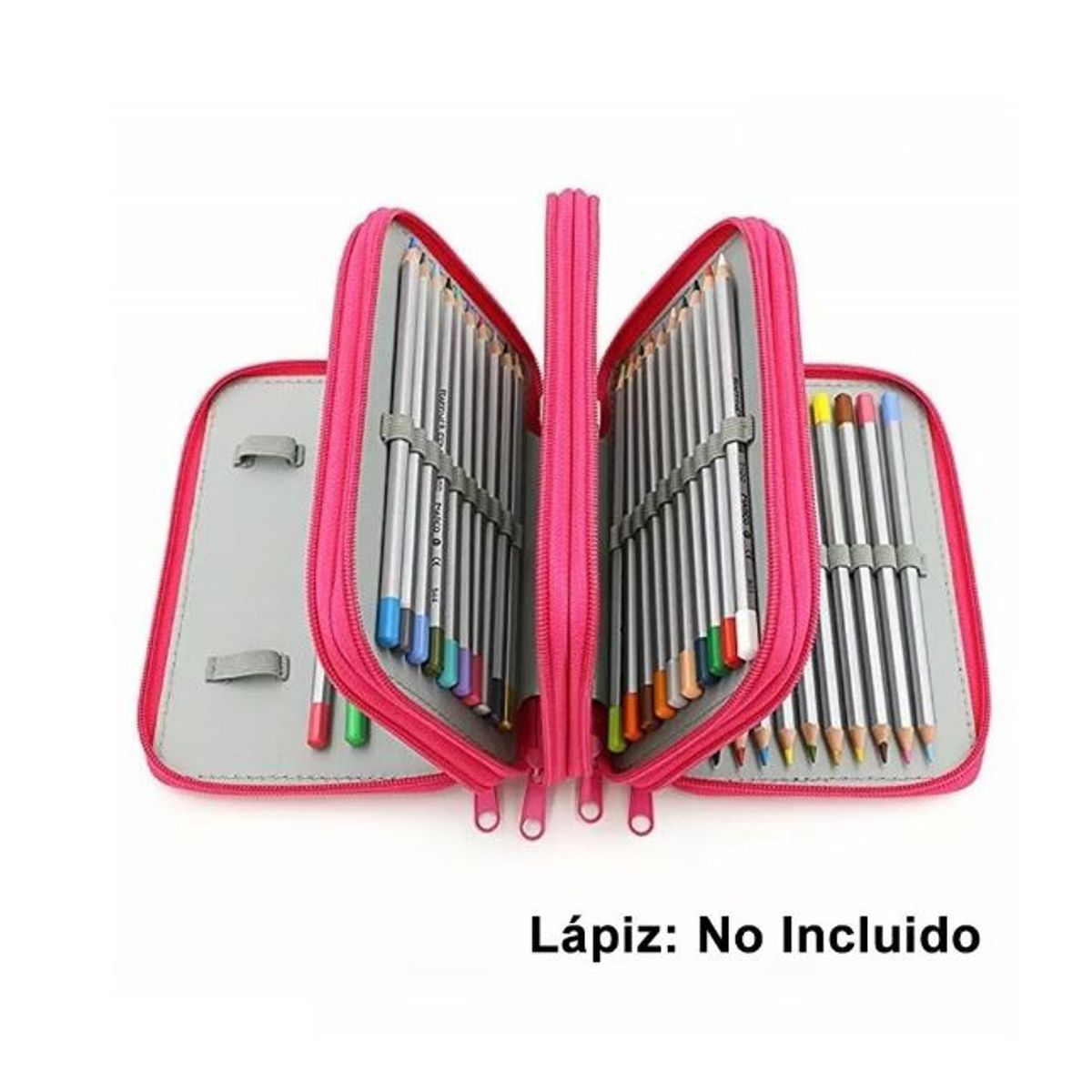 GENERICO - Cartuchera Para Escuela Con 72 Espacios rosa