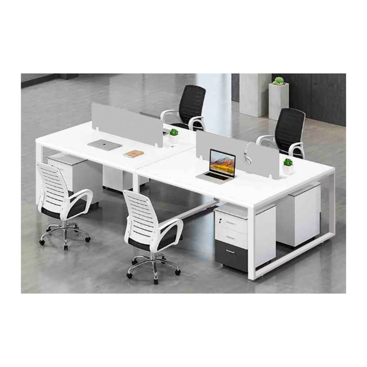 GENERICO - Escritorio Bench 4 Puestos - Modelo Square