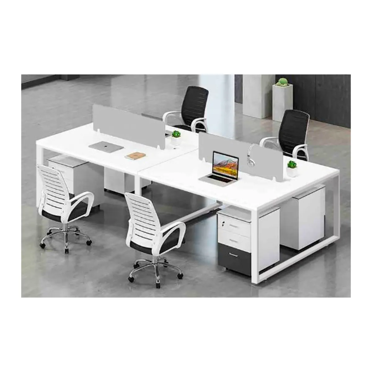 GENERICO - Escritorio Bench 4 Puestos - Modelo Square