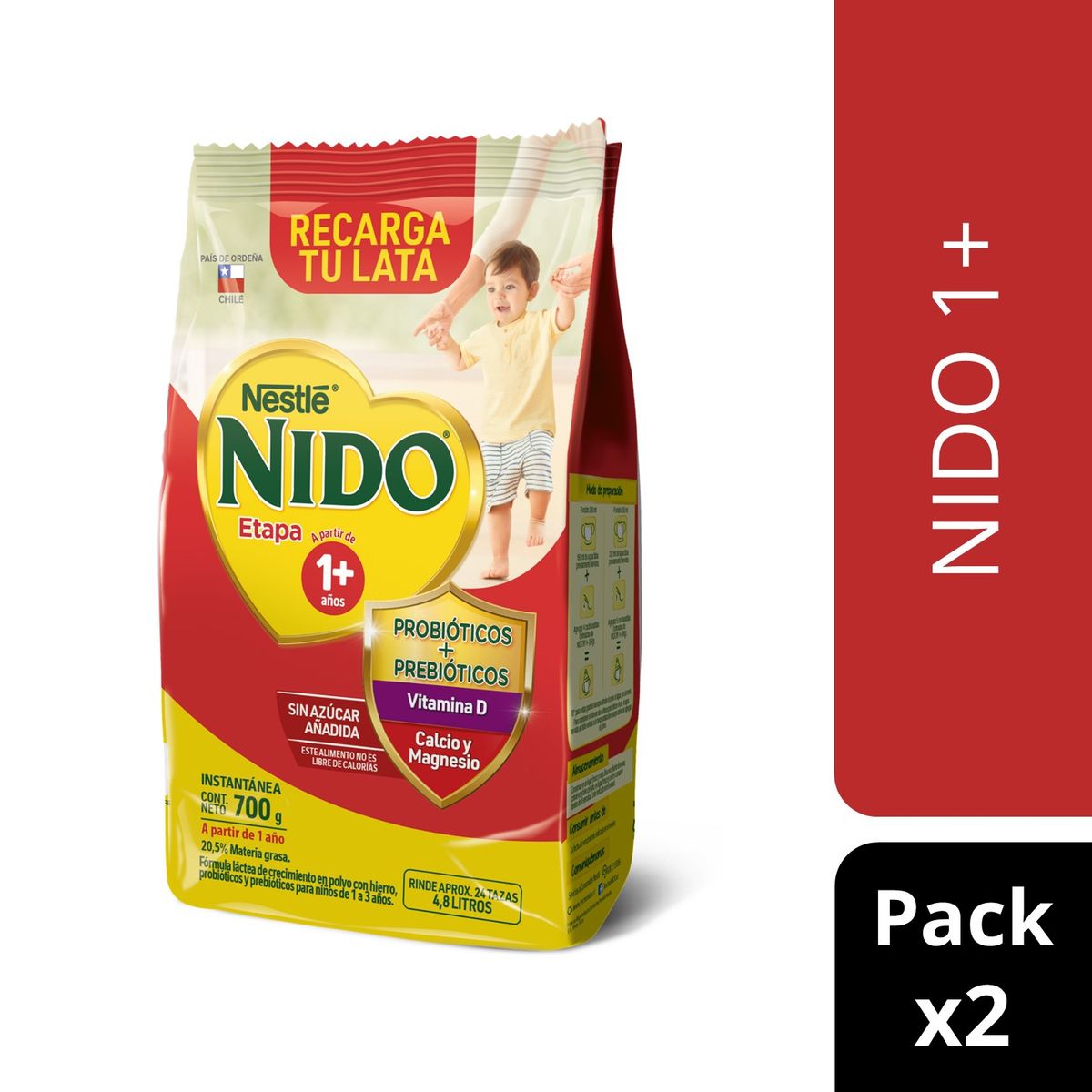 NIDO - Pack Fórmula Láctea Nido® Etapa 1+ Bolsa 700g X2