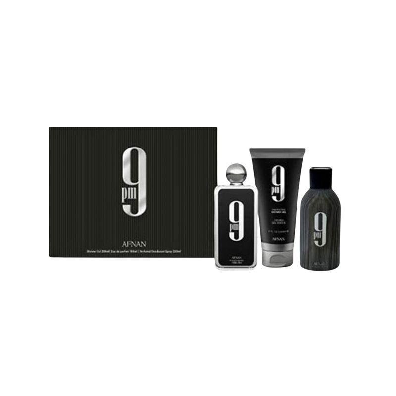 AFNAN - Perfume Afnan 9 Pm Estuche Edp 100ml + 200ml Sg + 250ml Deo