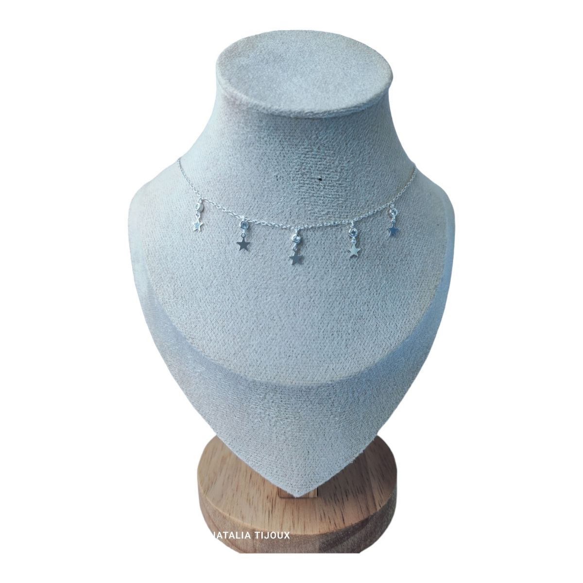 GENERICO - Collar circones estrellas colgante de plata 925