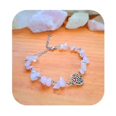 GENERICO - Pulsera rustica con Cuarzo Rosa