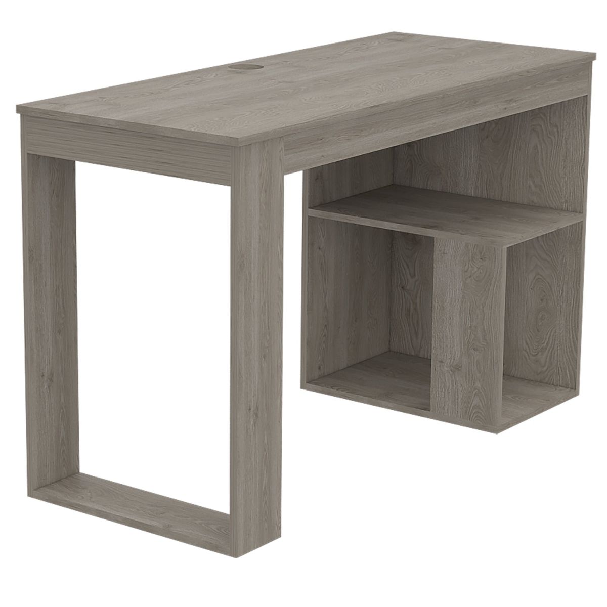 FMFURNITURE - Escritorio - Café Oscuro y Gris 73.5x120x50 cm