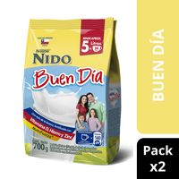 Pack Leche En Polvo Nido® Buen Día Bolsa 700g X2