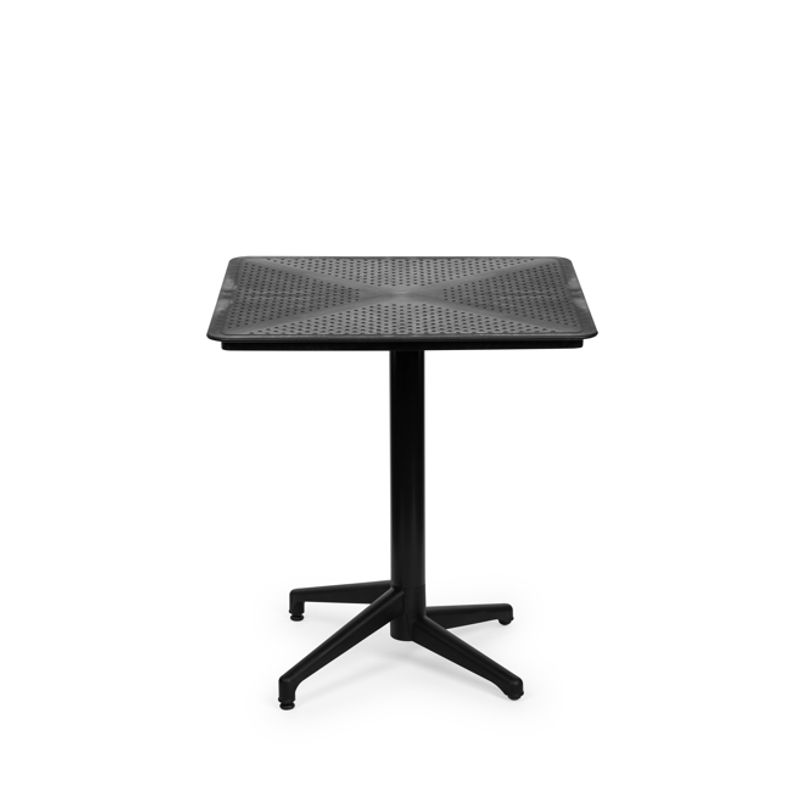 ROCA NEGRA - Mesa Cuadrada 70x70cm plegable de polipropileno reforzado con fibra de vidrio Negro