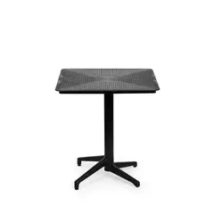 ROCA NEGRA - Mesa Cuadrada 70x70cm plegable de polipropileno reforzado con fibra de vidrio Negro