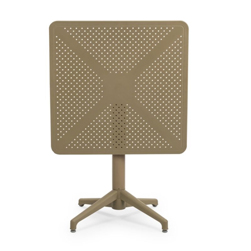 ROCA NEGRA - Mesa Cuadrada 70x70cm plegable de polipropileno reforzado con fibra de vidrio Taupe