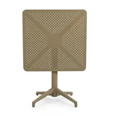 ROCA NEGRA - Mesa Cuadrada 70x70cm plegable de polipropileno reforzado con fibra de vidrio Taupe