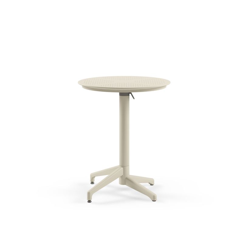ROCA NEGRA - Mesa Moon Ø60cm plegable de polipropileno reforzado con fibra de vidrio Color Beige
