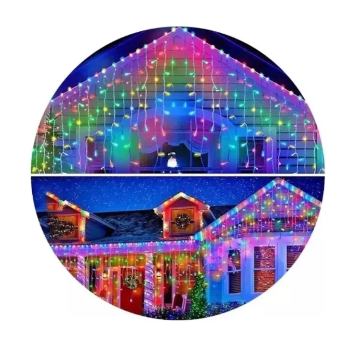 GENERICO - Cascadas De Luces De Nav. Solares 200 Luces Navideñas Multicolor