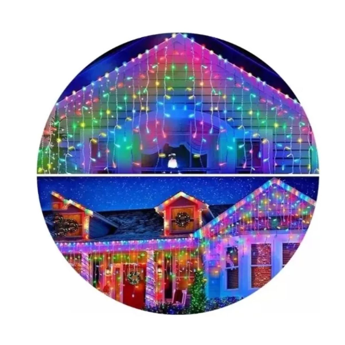 GENERICO - Cascadas De Luces De Nav. Solares 200 Luces Navideñas Multicolor