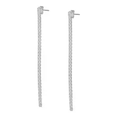 GENERICO - Aros colgantes circones tenis de plata 925