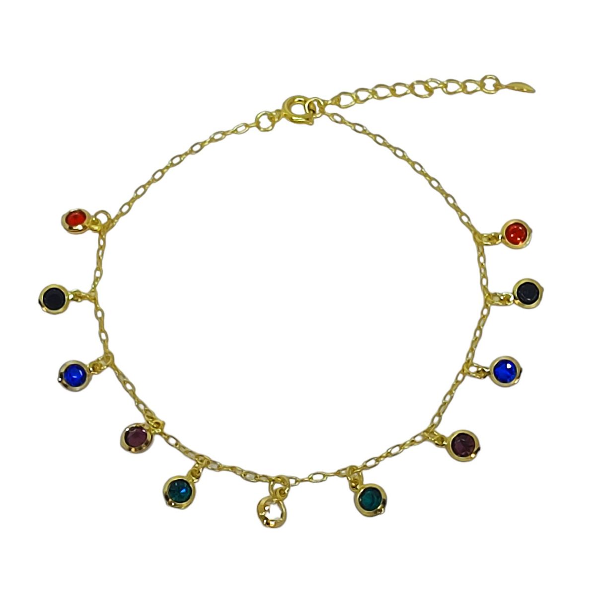 COGGIOLA - Tobillera Circones Colores Enchapado Oro 18K