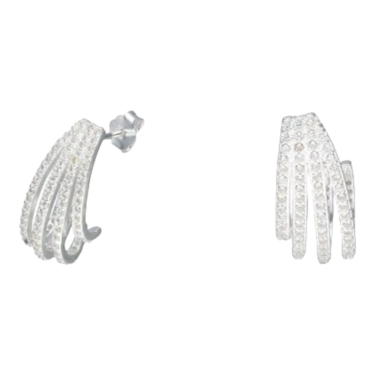 GENERICO - Aros semi argollas circones de plata 925