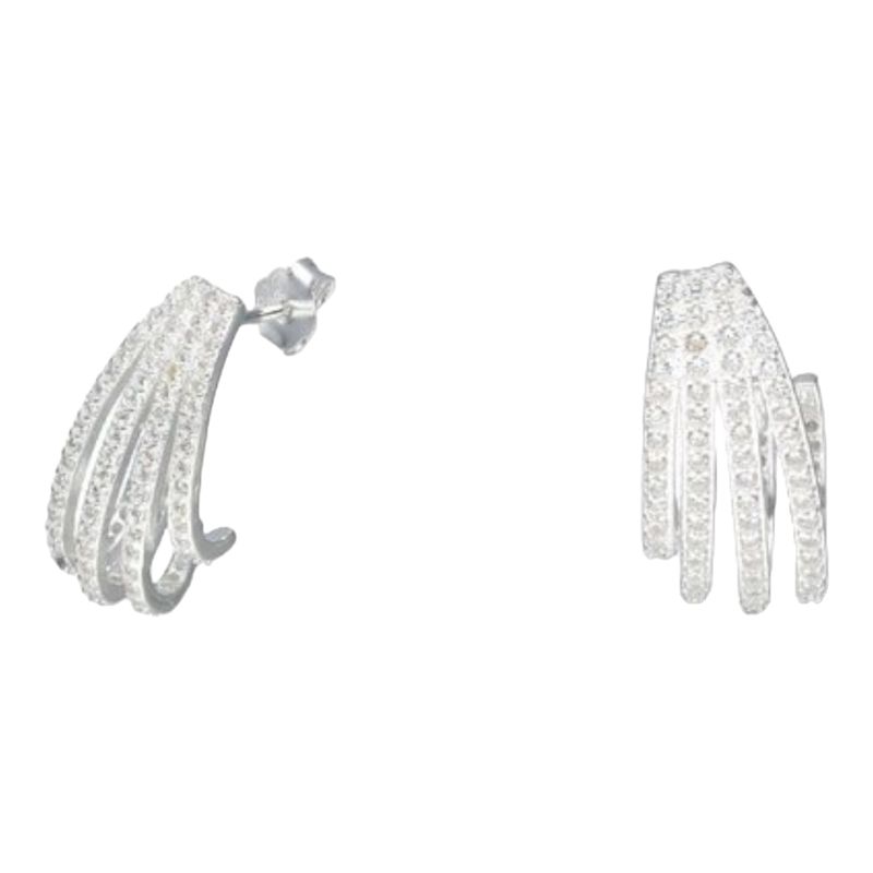 GENERICO - Aros semi argollas circones de plata 925