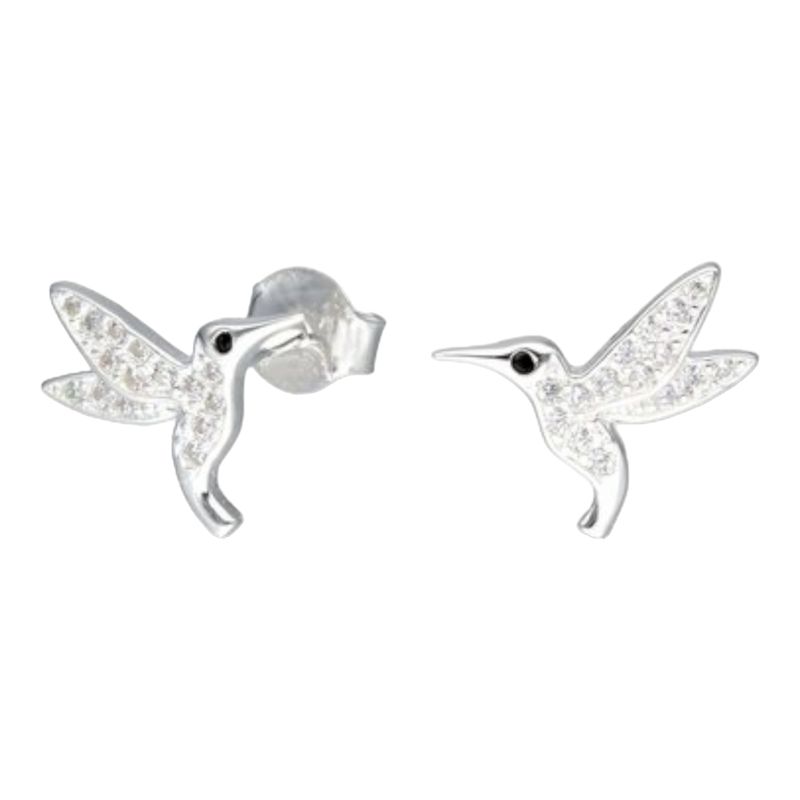 GENERICO - Aro colibrí circones onix de plata 925