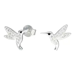 GENERICO - Aro colibrí circones onix de plata 925