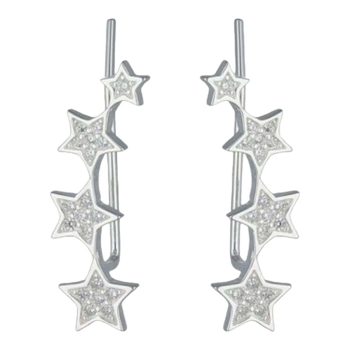 GENERICO - Aro trepador estrellas circones de plata 925