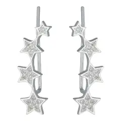 GENERICO - Aro trepador estrellas circones de plata 925