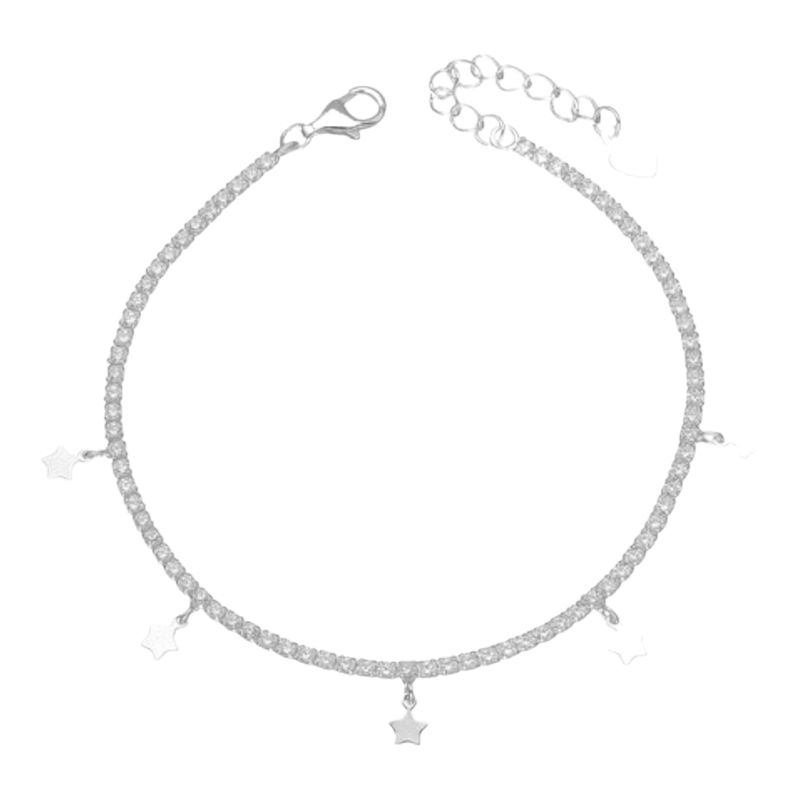 GENERICO - Pulsera estrellas circones tenis de plata 925