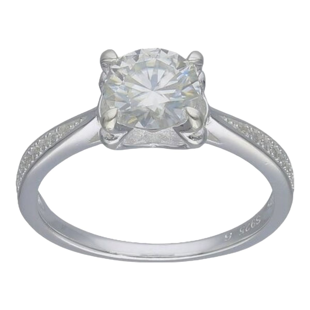 GENERICO - Anillo circones pave solitario de plata 925