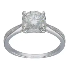 GENERICO - Anillo circones pave solitario de plata 925