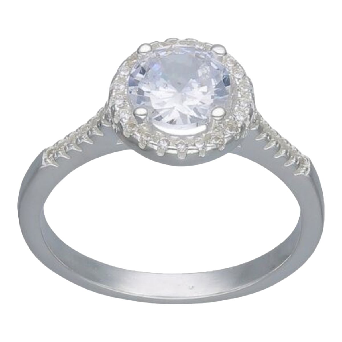 GENERICO - Anillo solitario circones pave de plata 925