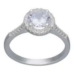 GENERICO - Anillo solitario circones pave de plata 925