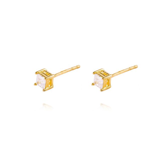 JB JOYAS BARON - Aros de Oro 18kt Circon 4x4mm