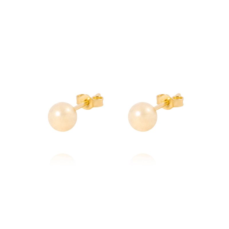 JB JOYAS BARON - Aros de Oro 18kt bola 5,0mm Tornillo Mariposa
