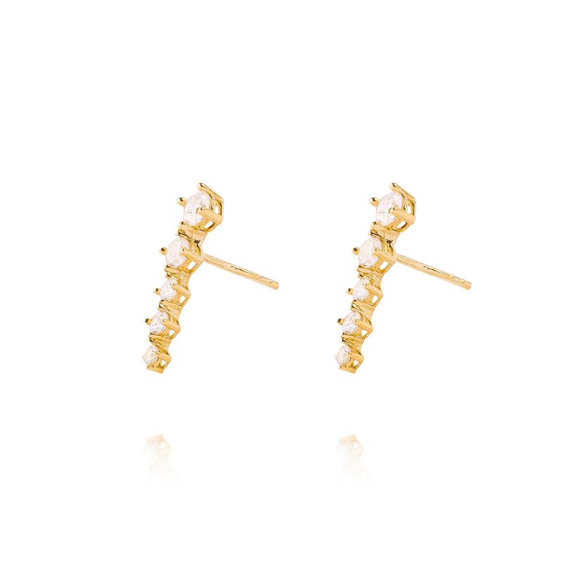 JB JOYAS BARON - Aros de Oro 18kt Modelo Circón Puntos
