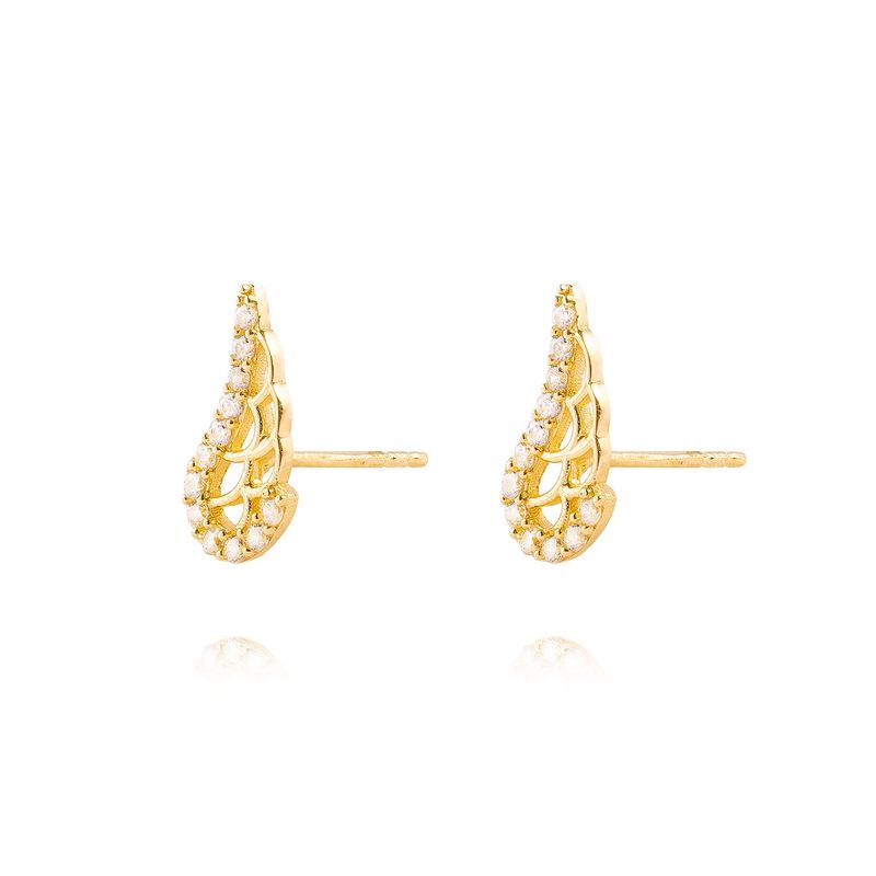 JB JOYAS BARON - Aros de Oro 18kt Modelo Ala
